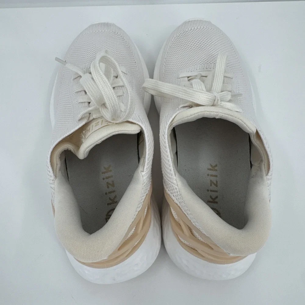 Kizik Shoes Women sz 6.5 White Hands Free Slip On No Tie‎ Laces Easy Walking